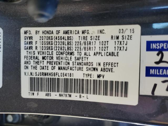 Photo 11 VIN: 5J6RM4H56FL054181 - HONDA CR-V EX 