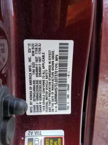 Photo 12 VIN: 5J6RM4H57CL037370 - HONDA CR-V EX 