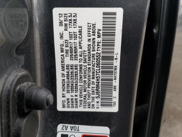 Photo 9 VIN: 5J6RM4H57CL060552 - HONDA CR-V EX 