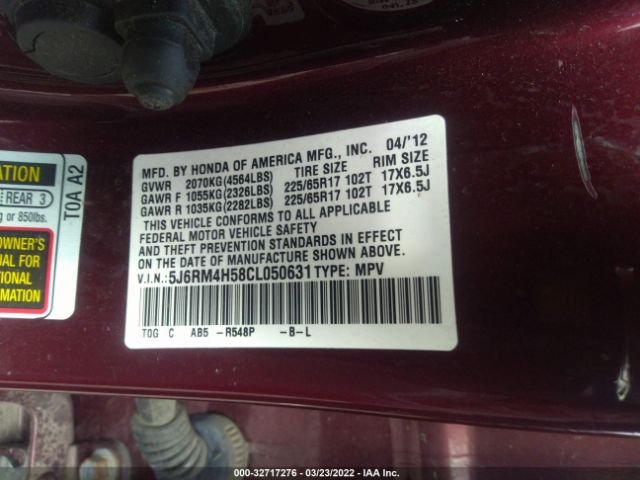 Photo 8 VIN: 5J6RM4H58CL050631 - HONDA CR-V 