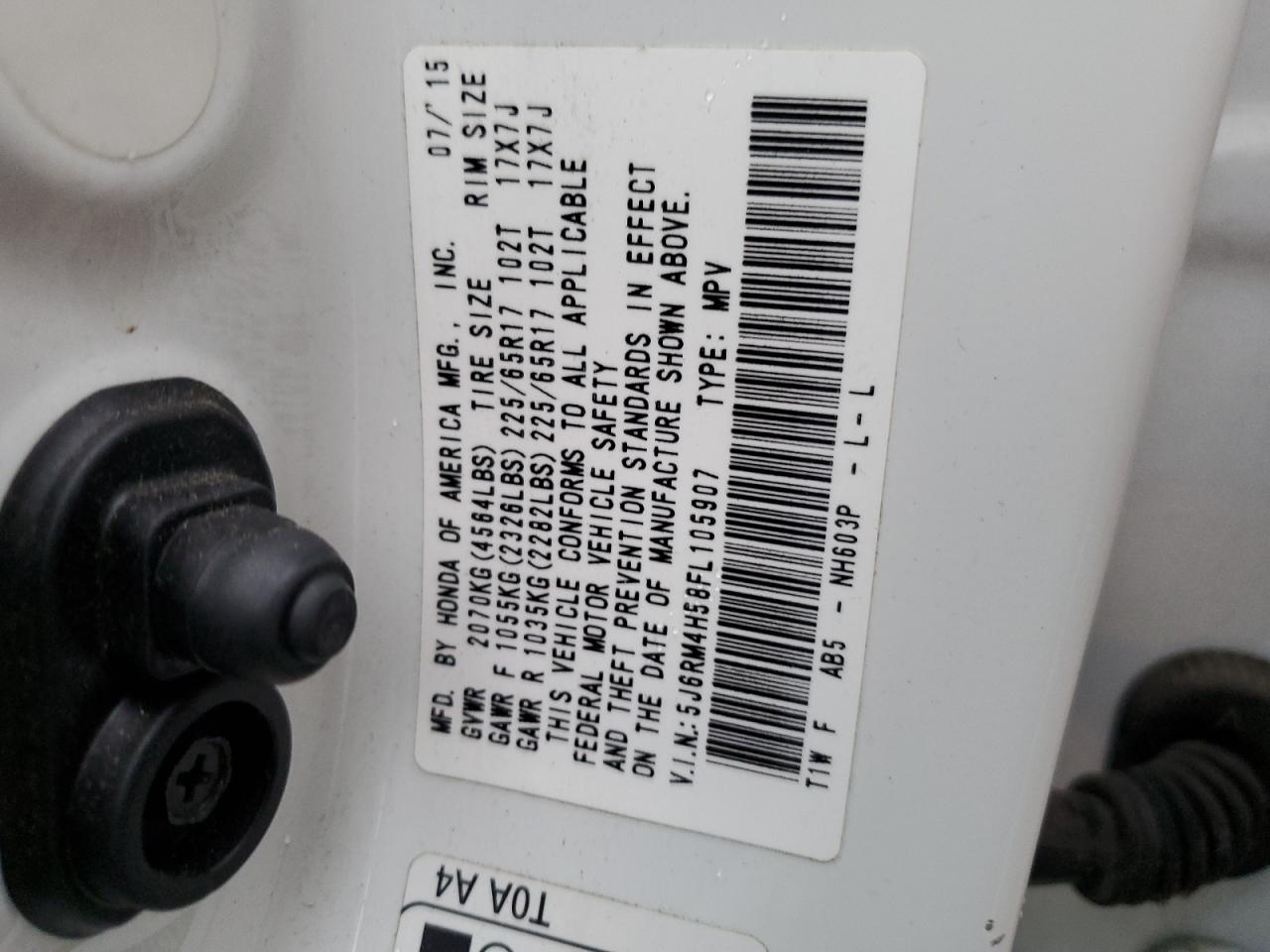 Photo 12 VIN: 5J6RM4H58FL105907 - HONDA CR-V 