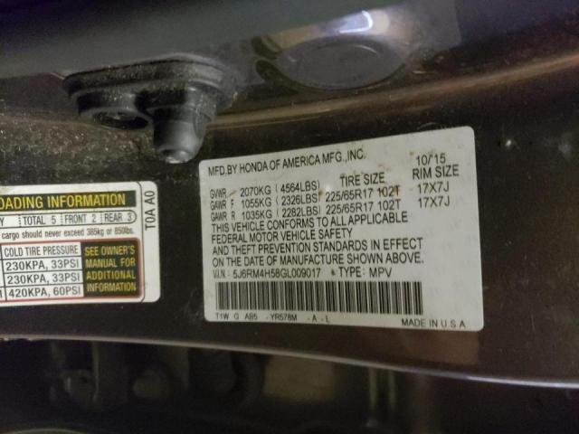 Photo 9 VIN: 5J6RM4H58GL009017 - HONDA CR-V EX 