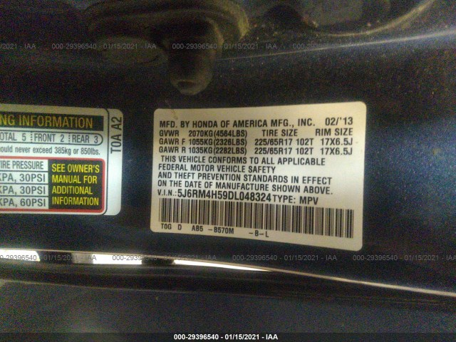 Photo 8 VIN: 5J6RM4H59DL048324 - HONDA CR-V 