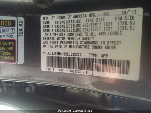 Photo 8 VIN: 5J6RM4H59EL003322 - HONDA CR-V 