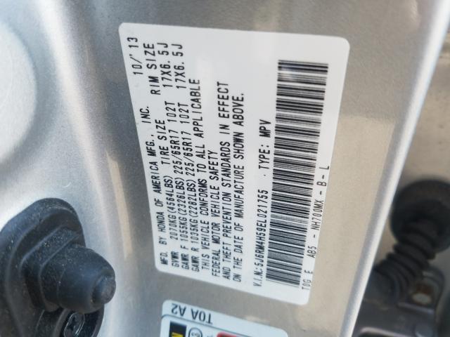 Photo 9 VIN: 5J6RM4H59EL021755 - HONDA CR-V EX 