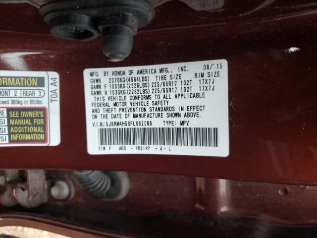 Photo 9 VIN: 5J6RM4H59FL092066 - HONDA CR-V EX 