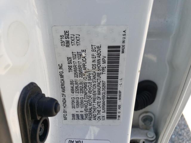 Photo 13 VIN: 5J6RM4H59GL052667 - HONDA CRV 