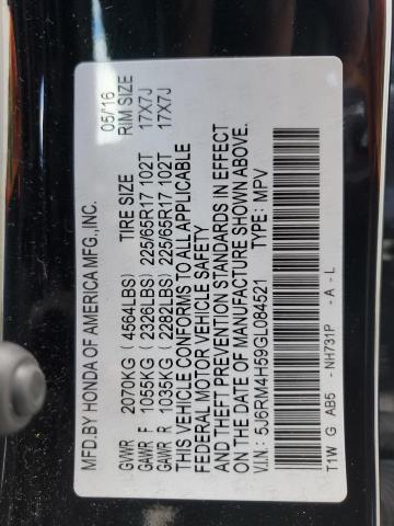 Photo 9 VIN: 5J6RM4H59GL084521 - HONDA CR-V EX 