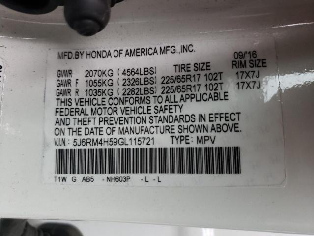 Photo 12 VIN: 5J6RM4H59GL115721 - HONDA CRV 