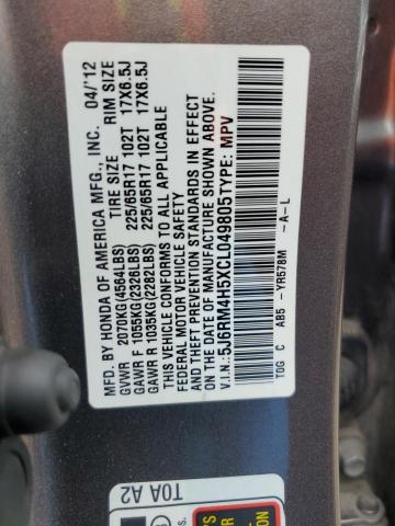 Photo 11 VIN: 5J6RM4H5XCL049805 - HONDA CRV 