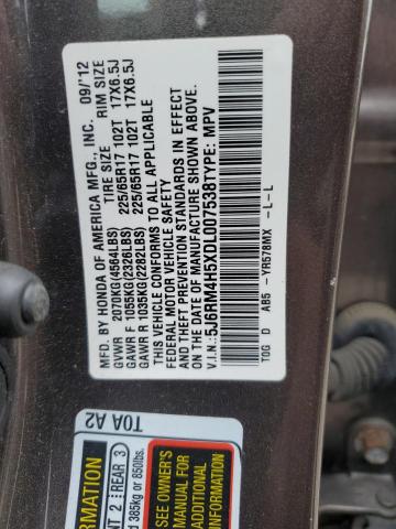 Photo 12 VIN: 5J6RM4H5XDL007538 - HONDA CR-V EX 