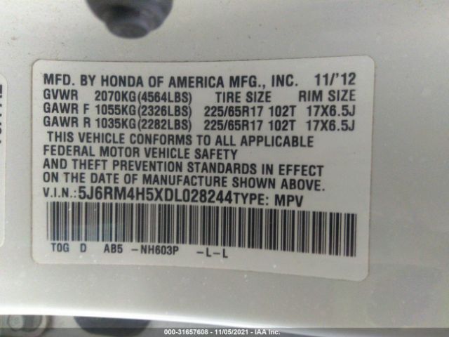 Photo 8 VIN: 5J6RM4H5XDL028244 - HONDA CR-V 