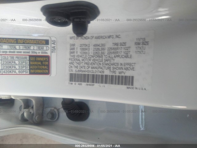 Photo 8 VIN: 5J6RM4H5XGL017409 - HONDA CR-V 