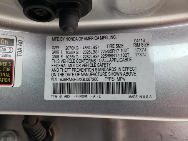 Photo 13 VIN: 5J6RM4H5XGL067260 - HONDA CRV 