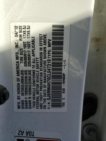 Photo 12 VIN: 5J6RM4H70CL047319 - HONDA CRV 