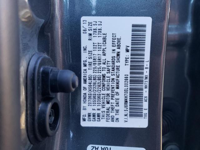 Photo 12 VIN: 5J6RM4H70EL002660 - HONDA CR-V EXL 