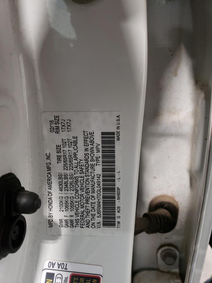 Photo 12 VIN: 5J6RM4H70GL049142 - HONDA CR-V 