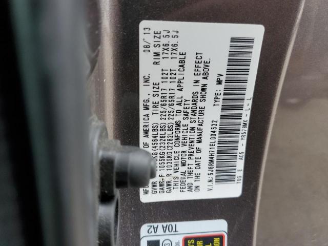 Photo 12 VIN: 5J6RM4H71EL004532 - HONDA CR-V EXL 