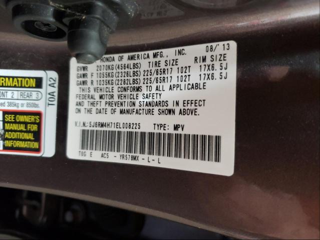 Photo 9 VIN: 5J6RM4H71EL008225 - HONDA CR-V EXL 