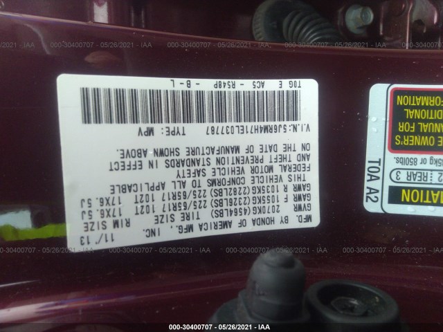 Photo 8 VIN: 5J6RM4H71EL037787 - HONDA CR-V 