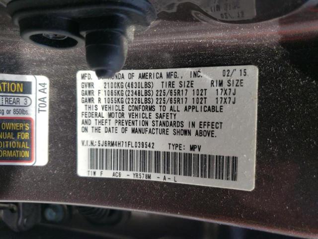 Photo 9 VIN: 5J6RM4H71FL039542 - HONDA CR-V EXL 