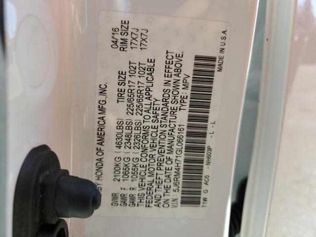 Photo 13 VIN: 5J6RM4H71GL066161 - HONDA CR-V EXL 