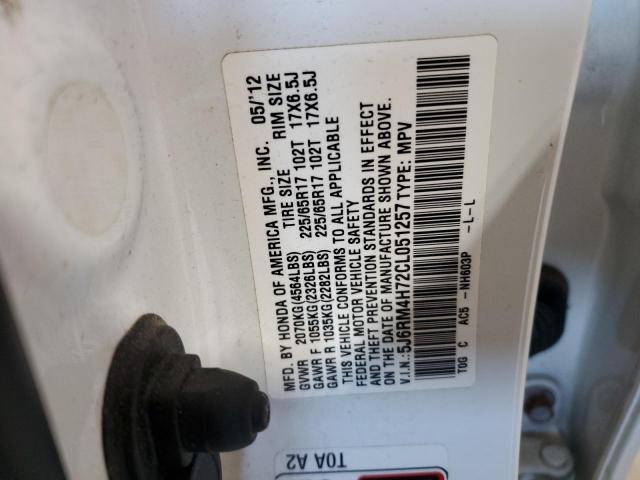 Photo 12 VIN: 5J6RM4H72CL051257 - HONDA CR-V EXL 