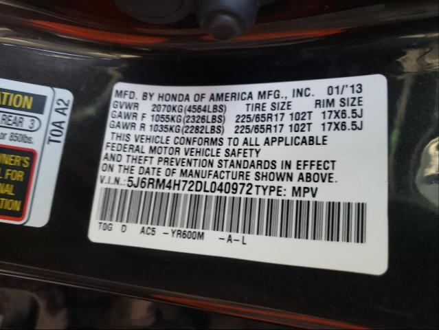 Photo 9 VIN: 5J6RM4H72DL040972 - HONDA CR-V EXL 