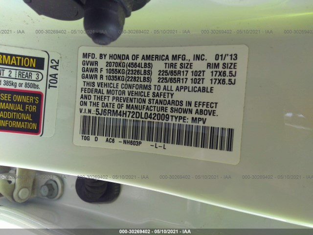 Photo 8 VIN: 5J6RM4H72DL042009 - HONDA CR-V 