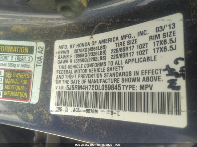 Photo 8 VIN: 5J6RM4H72DL059845 - HONDA CR-V 