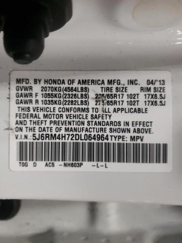 Photo 9 VIN: 5J6RM4H72DL064964 - HONDA CR-V EXL 