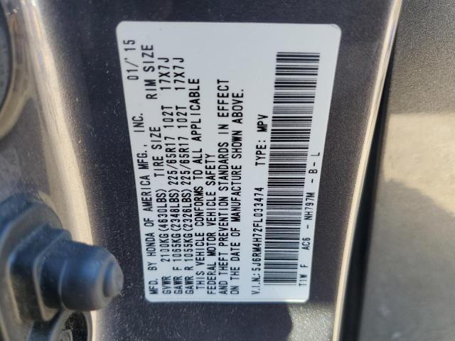 Photo 12 VIN: 5J6RM4H72FL033474 - HONDA CR-V EXL 