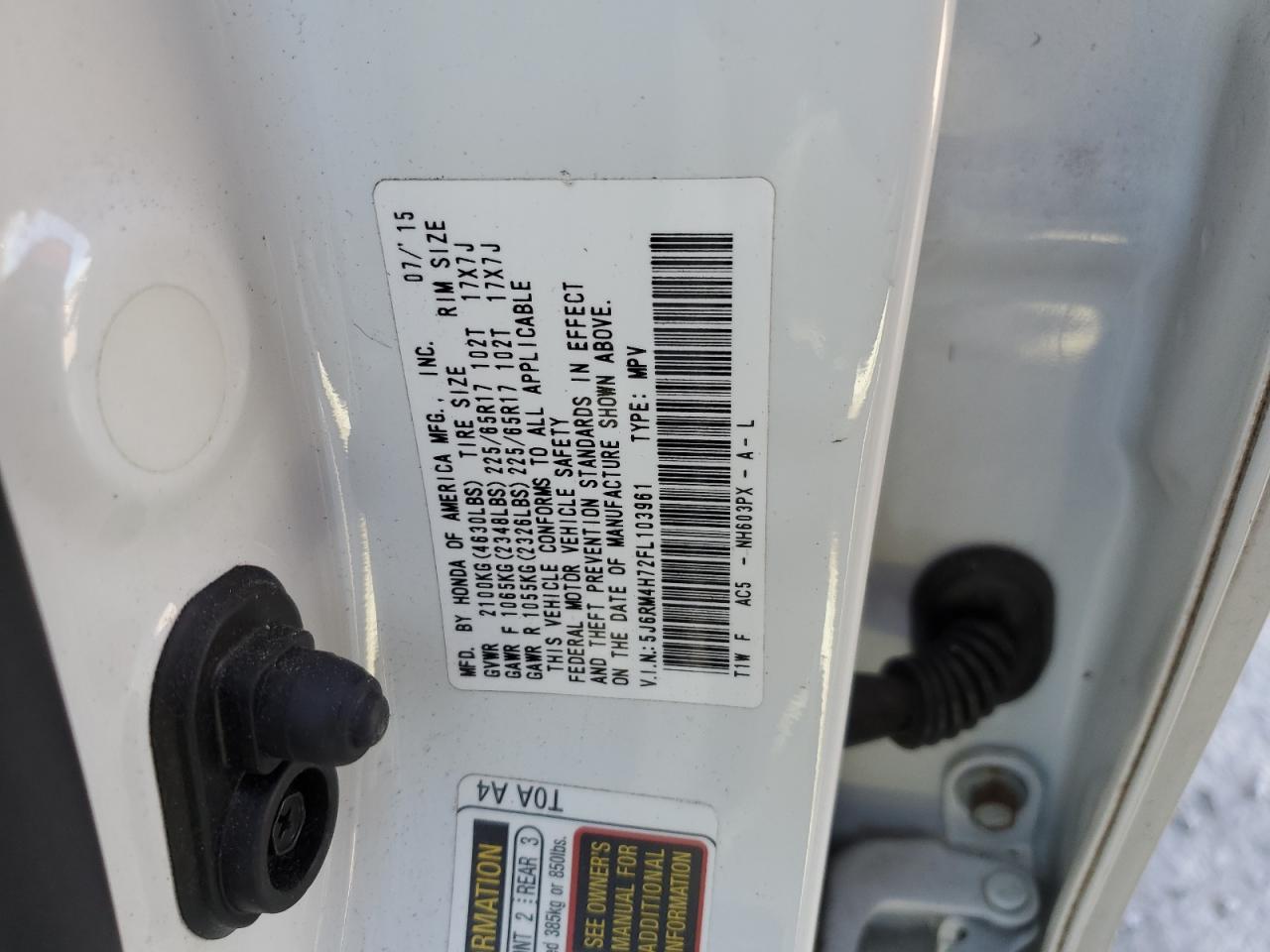 Photo 11 VIN: 5J6RM4H72FL103961 - HONDA CR-V 