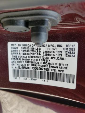 Photo 9 VIN: 5J6RM4H73DL002165 - HONDA CR-V EXL 