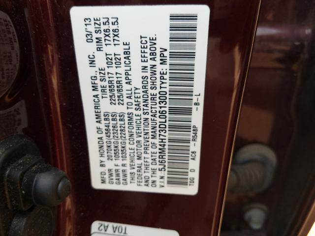 Photo 9 VIN: 5J6RM4H73DL061300 - HONDA CR-V EXL 