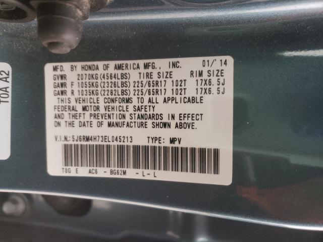 Photo 9 VIN: 5J6RM4H73EL045213 - HONDA CR-V EXL 