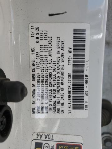 Photo 12 VIN: 5J6RM4H73FL001391 - HONDA CR-V EXL 