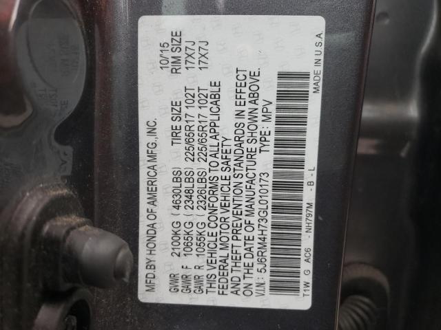 Photo 11 VIN: 5J6RM4H73GL010173 - HONDA CR-V EXL 