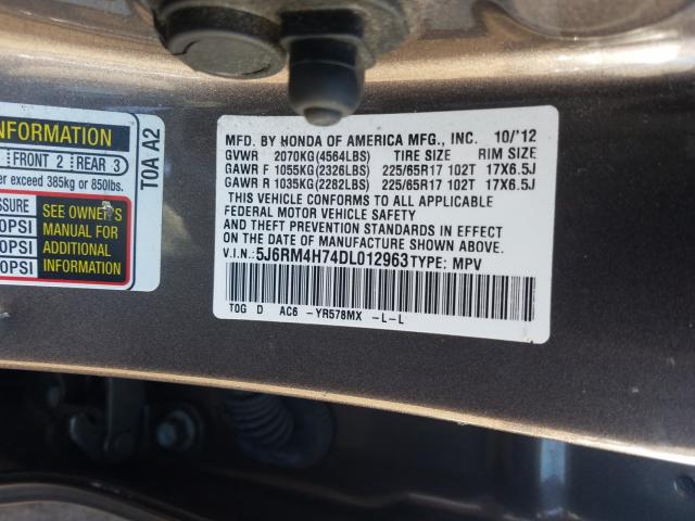 Photo 9 VIN: 5J6RM4H74DL012963 - HONDA CR-V EXL 