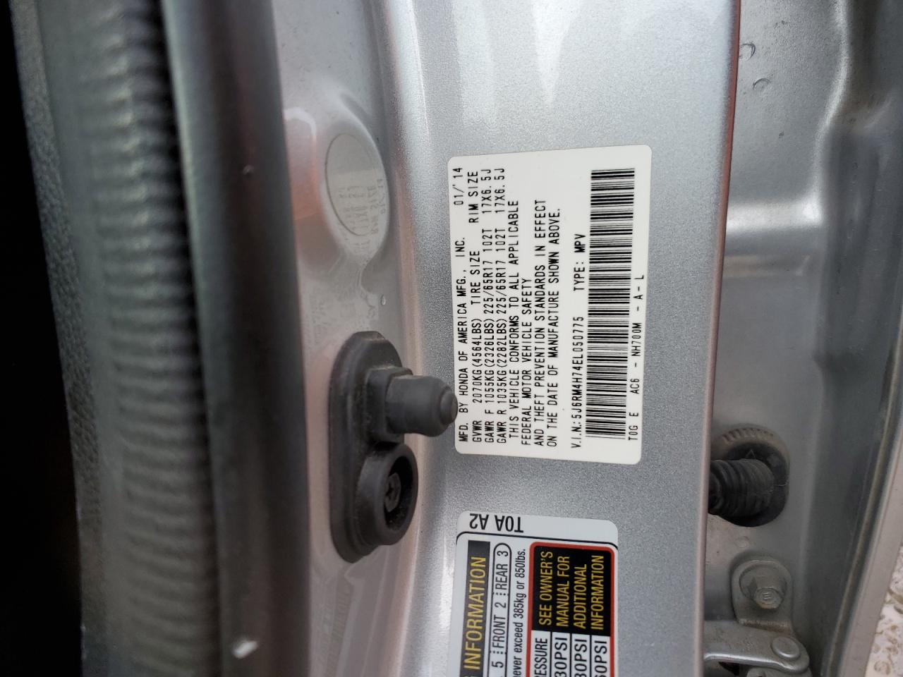 Photo 12 VIN: 5J6RM4H74EL050775 - HONDA CR-V 