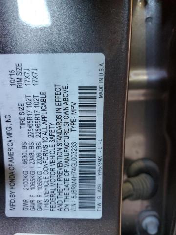 Photo 12 VIN: 5J6RM4H74GL003233 - HONDA CRV 