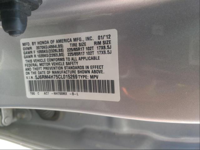 Photo 9 VIN: 5J6RM4H75CL015269 - HONDA CR-V EXL 