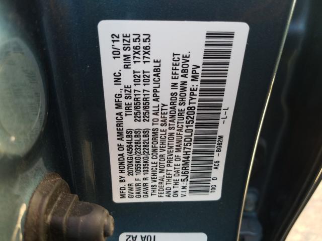 Photo 9 VIN: 5J6RM4H75DL015208 - HONDA CR-V EXL 