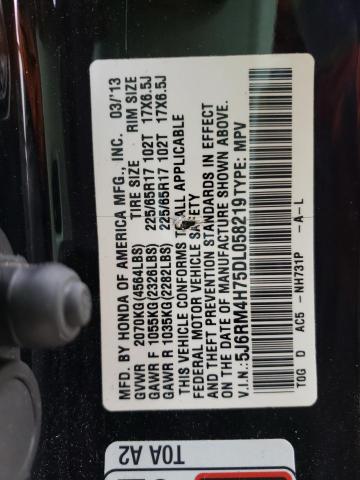 Photo 9 VIN: 5J6RM4H75DL058219 - HONDA CR-V EXL 