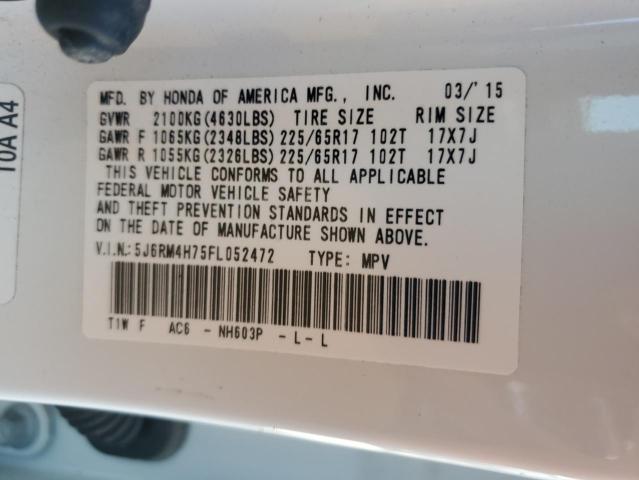 Photo 13 VIN: 5J6RM4H75FL052472 - HONDA CR-V EXL 