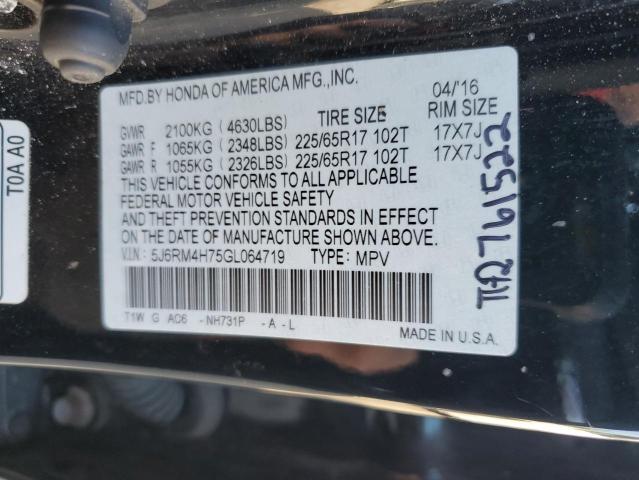 Photo 12 VIN: 5J6RM4H75GL064719 - HONDA CR-V EXL 