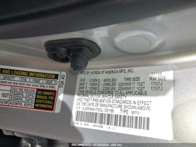 Photo 8 VIN: 5J6RM4H75GL135188 - HONDA CR-V 