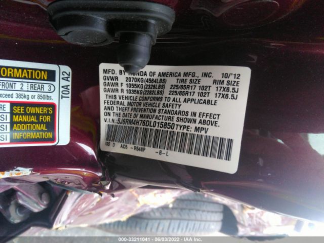 Photo 8 VIN: 5J6RM4H76DL015850 - HONDA CR-V 