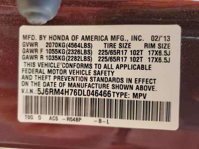 Photo 11 VIN: 5J6RM4H76DL046466 - HONDA CR-V EXL 