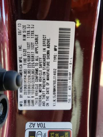 Photo 9 VIN: 5J6RM4H76EL014652 - HONDA CR-V EXL 